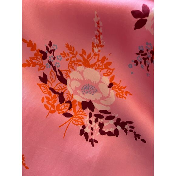 Les Reveries One Sleeve Pink Satin Floral Print Mini Dress size 0 - Picture 13 of 15